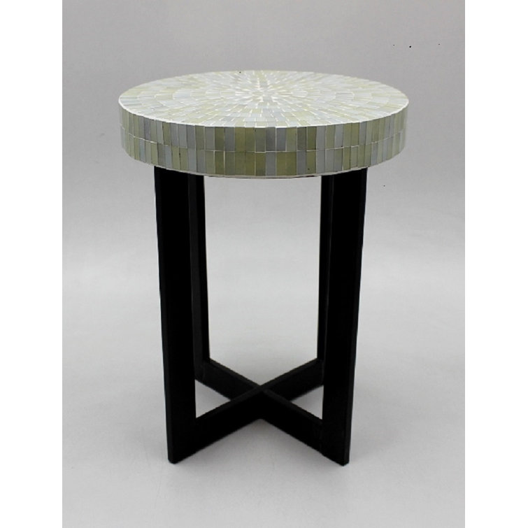 Foundry Select Glass Top Cross Legs End Table Wayfair